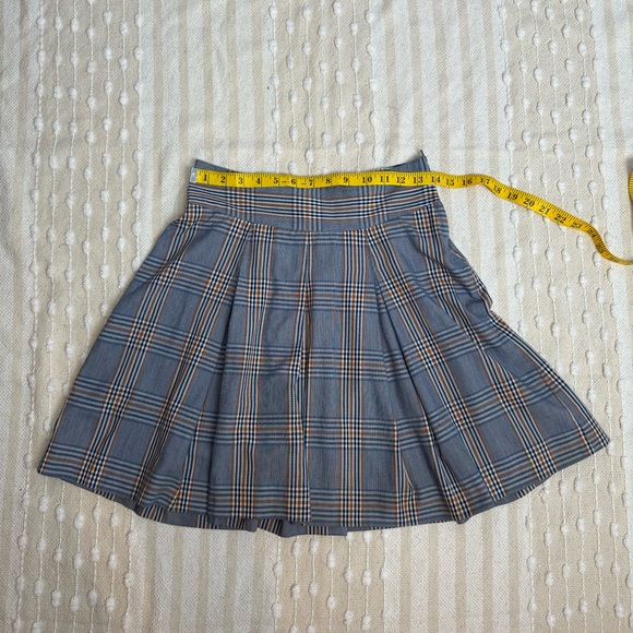 Parker blue orange and white plain pleated mini skirt size 3 made in USA - Picture 8 of 10